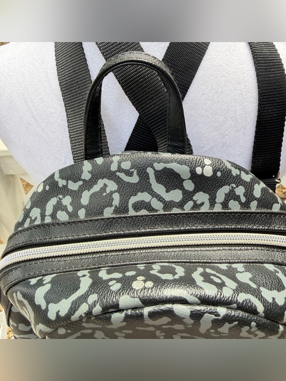 Disney Parks Animal Kingdom Black Leopard Print Icon Mini Backpack Hidden Mickey - Picture 3 of 16